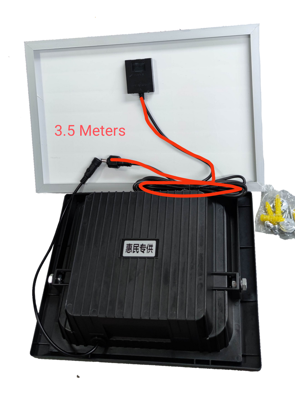 200W solar flood light outdoor IP67 with 3.5-meter cable for bright illumination in any outdoor space