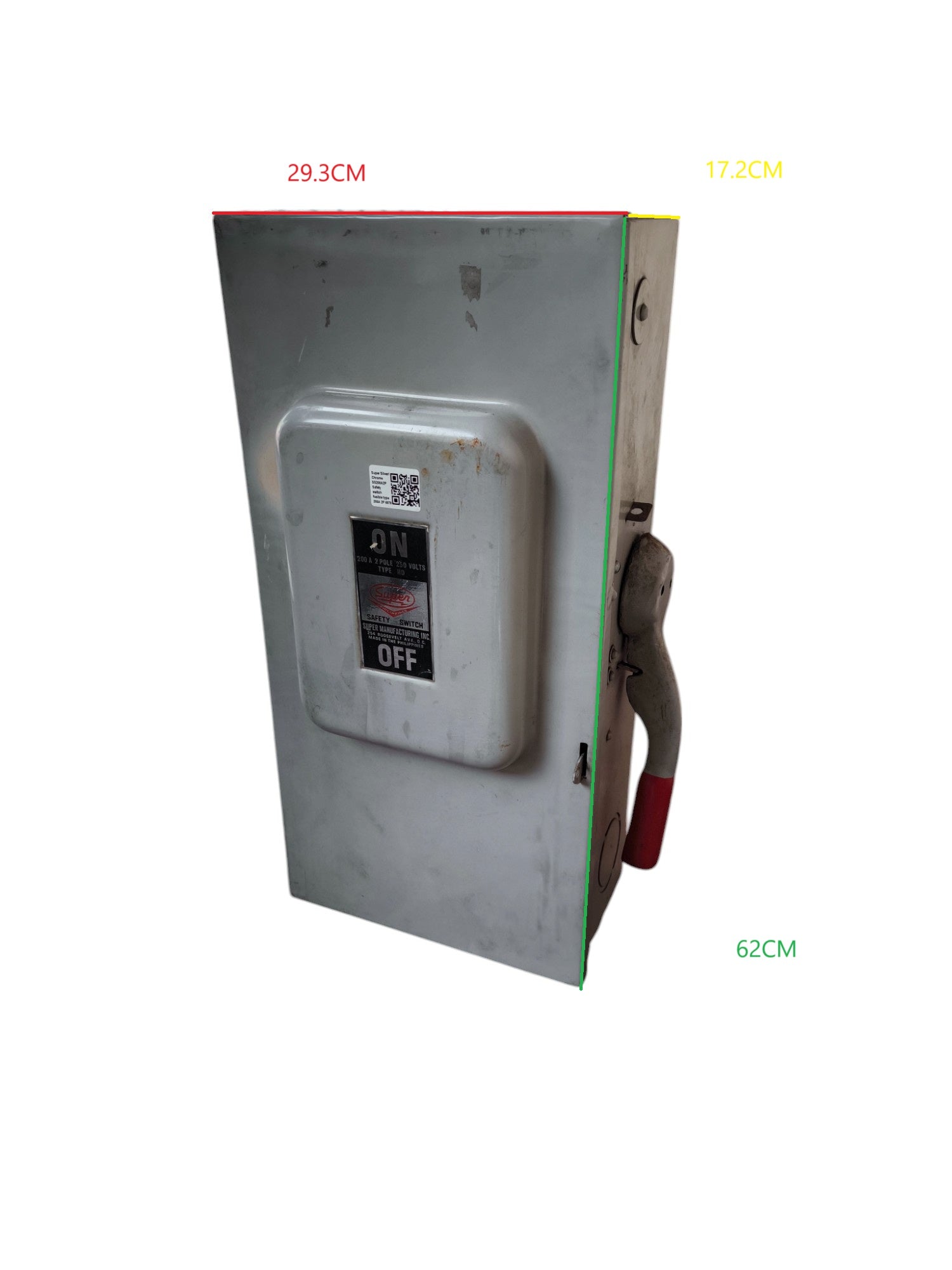 Super 200A Safety Switch Heavy Duty Switch metal enclosure with ON OFF handle lever