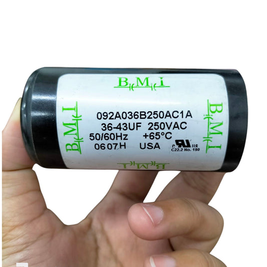 BMI Starting Capacitor Brand 36-43UF 250V AC, Capacitor 36-43MFD 250V