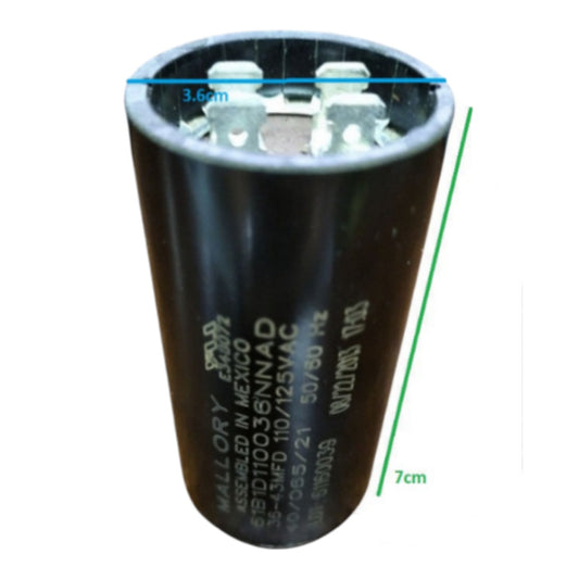 Mallory Motor Starting Capacitor 36-43MFD 110/125 VAC