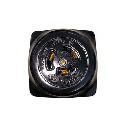 Grippes 20A twist lock outlet 220V in a durable black design for safe electrical connections