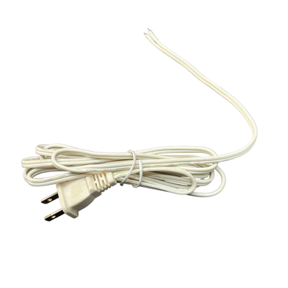 20AWG two core AC power cord in white for reliable electrical connections and appliances