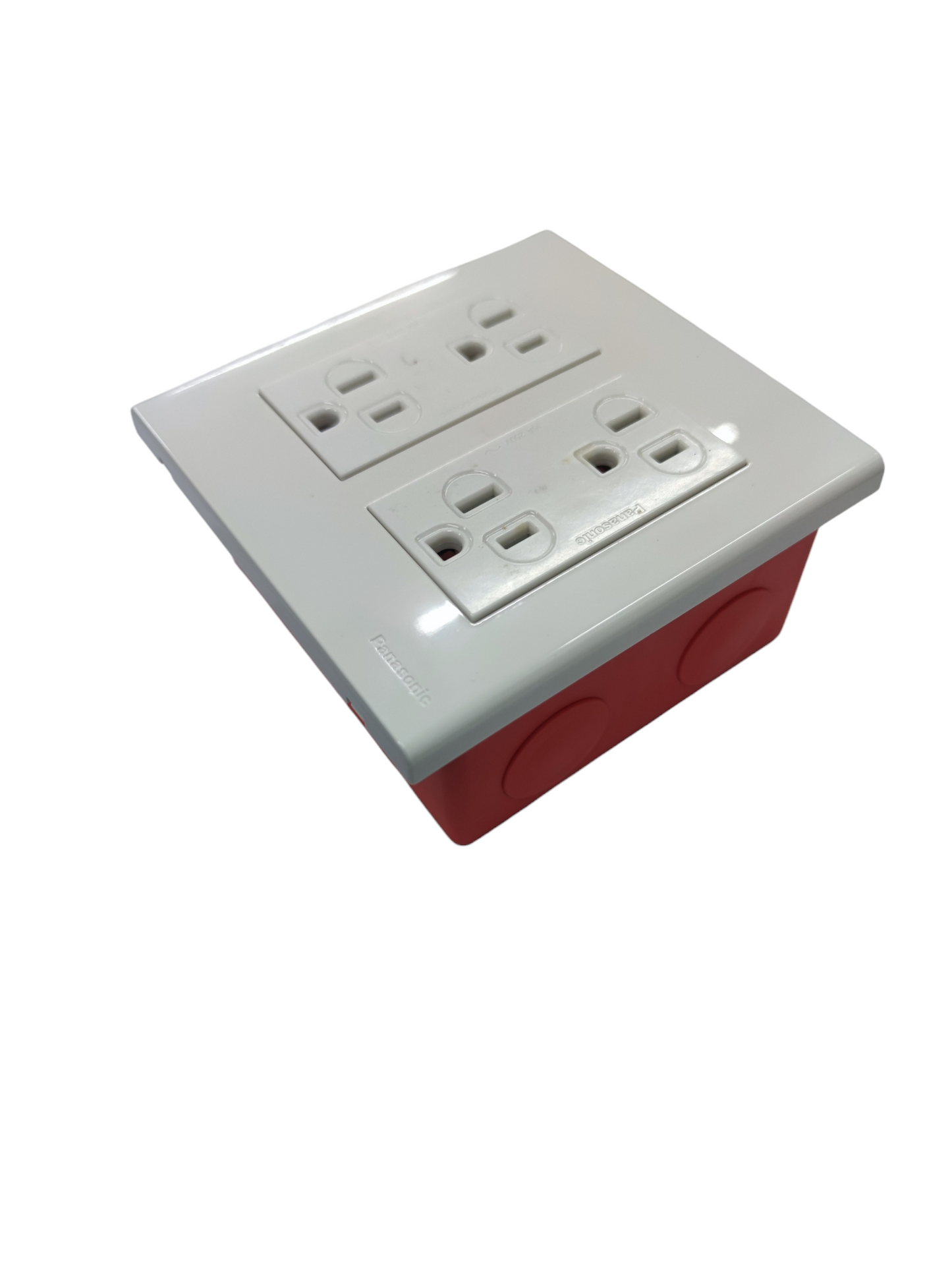 Panasonic 4 Gang Flat Pin Outlet with Ground 16A 220V WEG6806+(2XWEG1512-5)+Utility Box