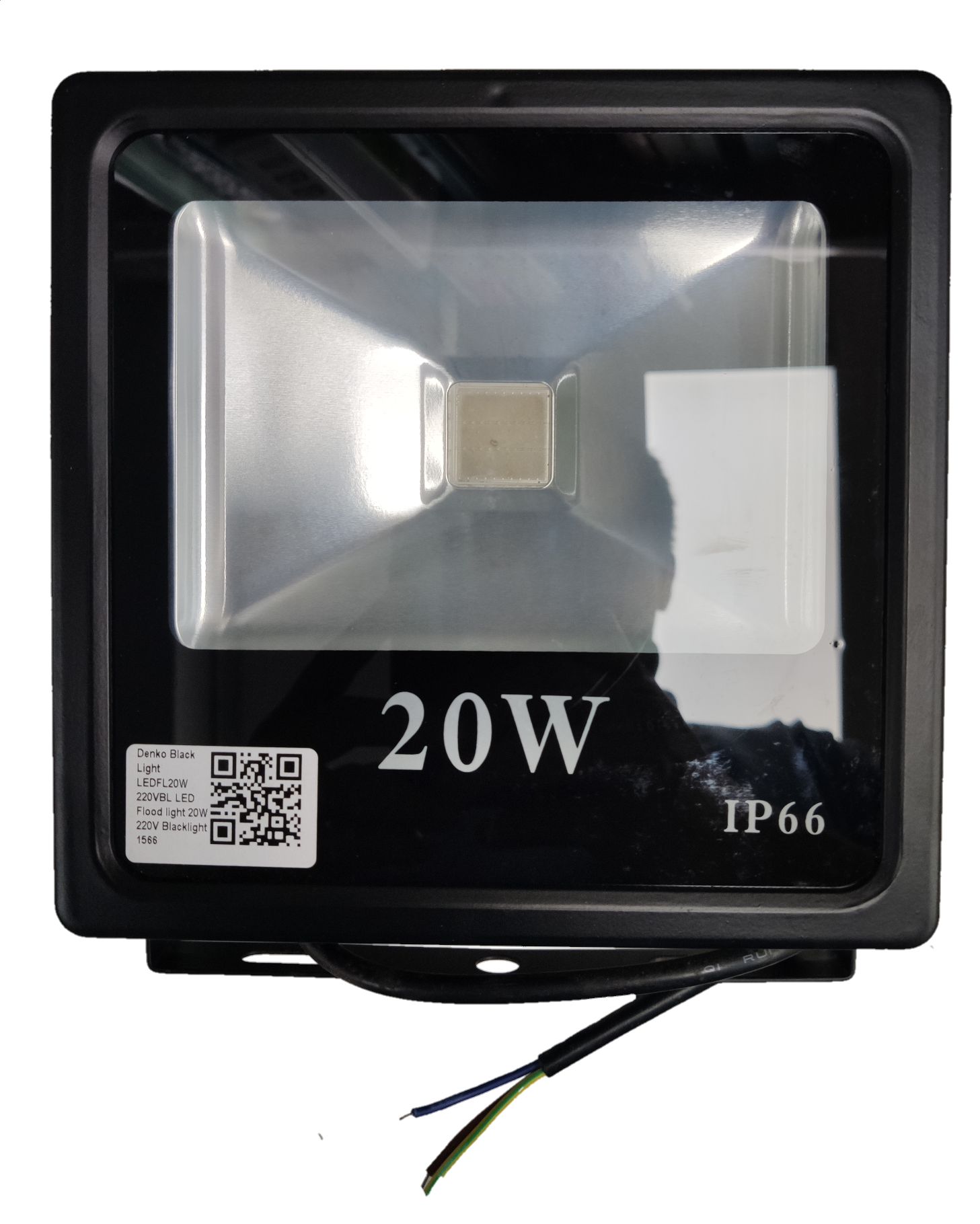 Denko 20W LED Floodlight 220V Black with IP66 Rating for Outdoor Use