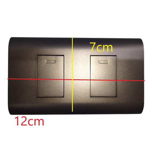 Royu 2 Gang 3 Way Switch 15A 220V with Plate Cover Dark Gray PLANO Series (RMP2/DG)/(RMS3/DG-2PCS)