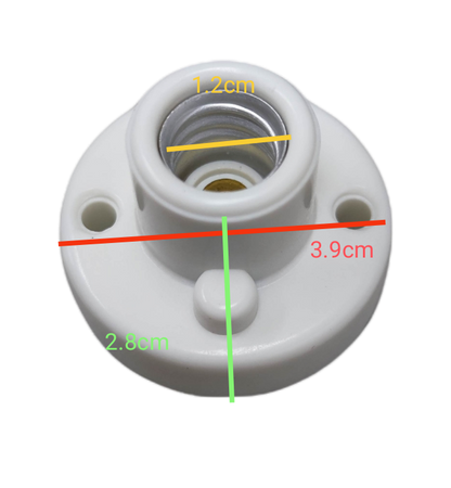 Omni 220V E12 socket for candle bulbs with mounting holes and clear size measurements