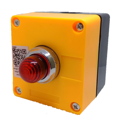 Auspicious 220V red pilot lamp with enclosure in yellow casing for power points switches and plugs