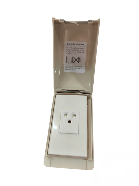 Omni Weatherproof Universal Outlet with Ground 15A 250V and Plate Cover WPP-601+WWP-111+WWG-203
