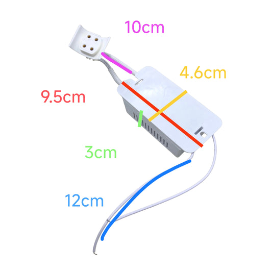 22W 32W ballast for T5 T8 lamp with wiring connections and dimensions shown in centimeters