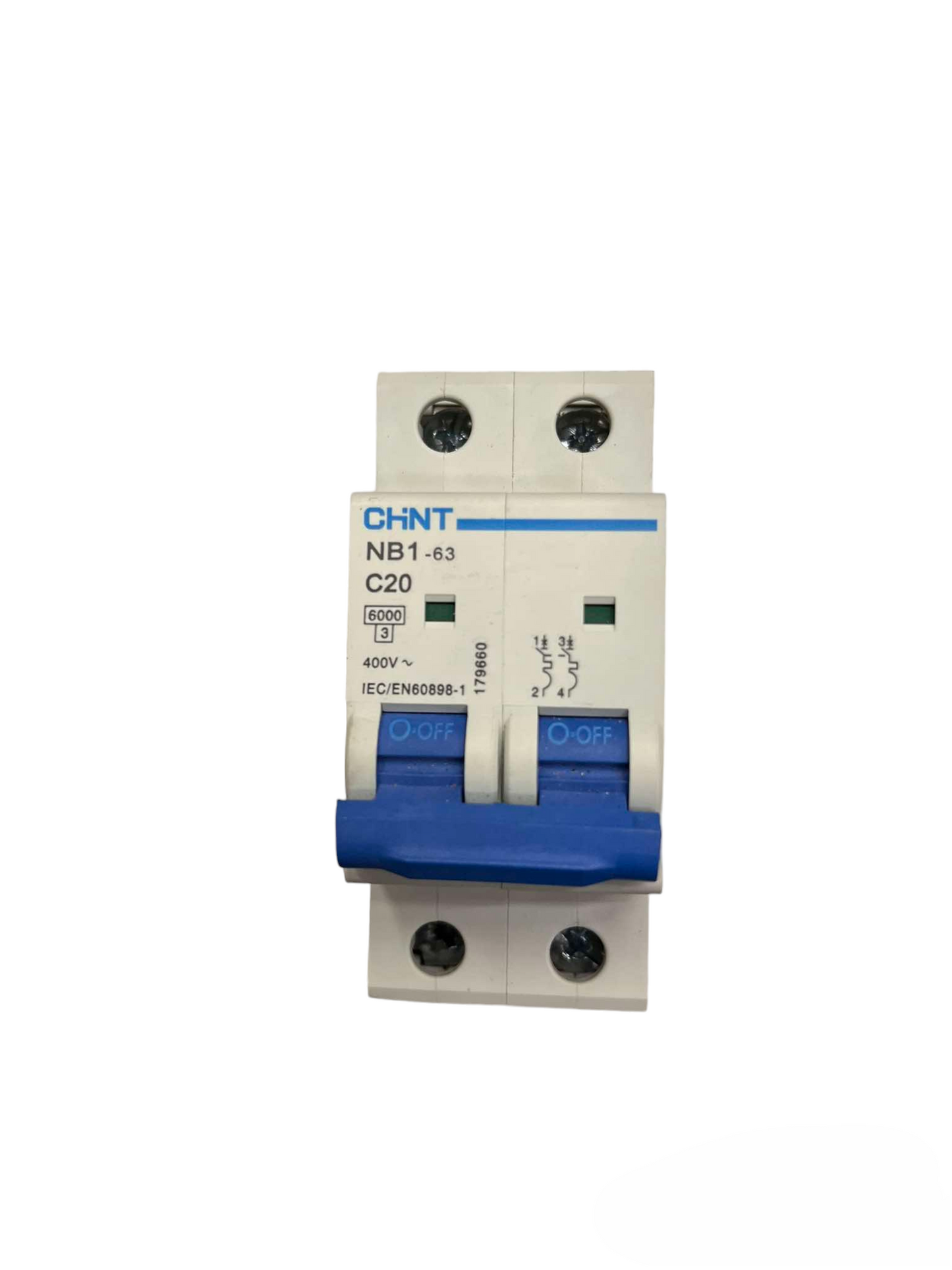 Chint 20A 2Pole 6KAIC 220V with indicator Miniature Circuit Breaker NB1-63 2P C20 6KADB