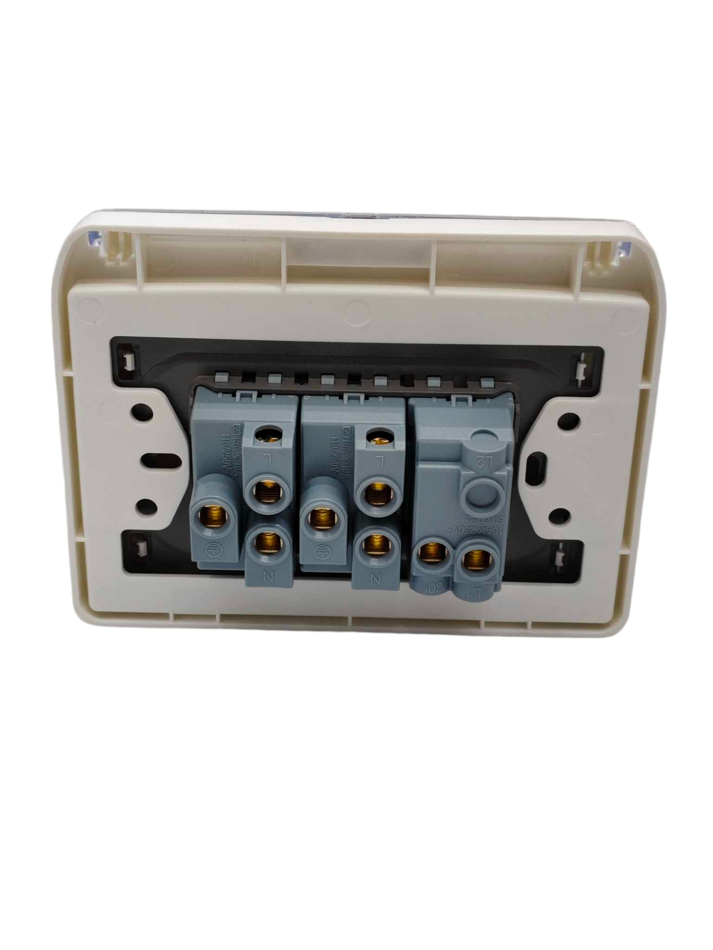 Grazen Weatherproof Cover with 1 Gang 1 Way Device with 2 Gang Universal Outlet with Ground 16A 220V WC-019-W+GW-008