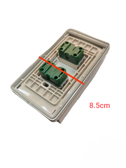 Omni Weatherproof 2 Gang Universal Outlet 15A 220V with Stainless Plate Cover WPP-601+WWP-112S+(WWU-200x2)