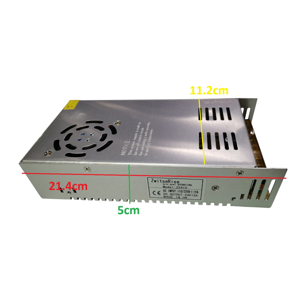 ZwitseRise Power Supply 24V 15A 360W AC/DC Switching Power Supply Regulated Output, Input 220V LED Driver CCTV Z2415