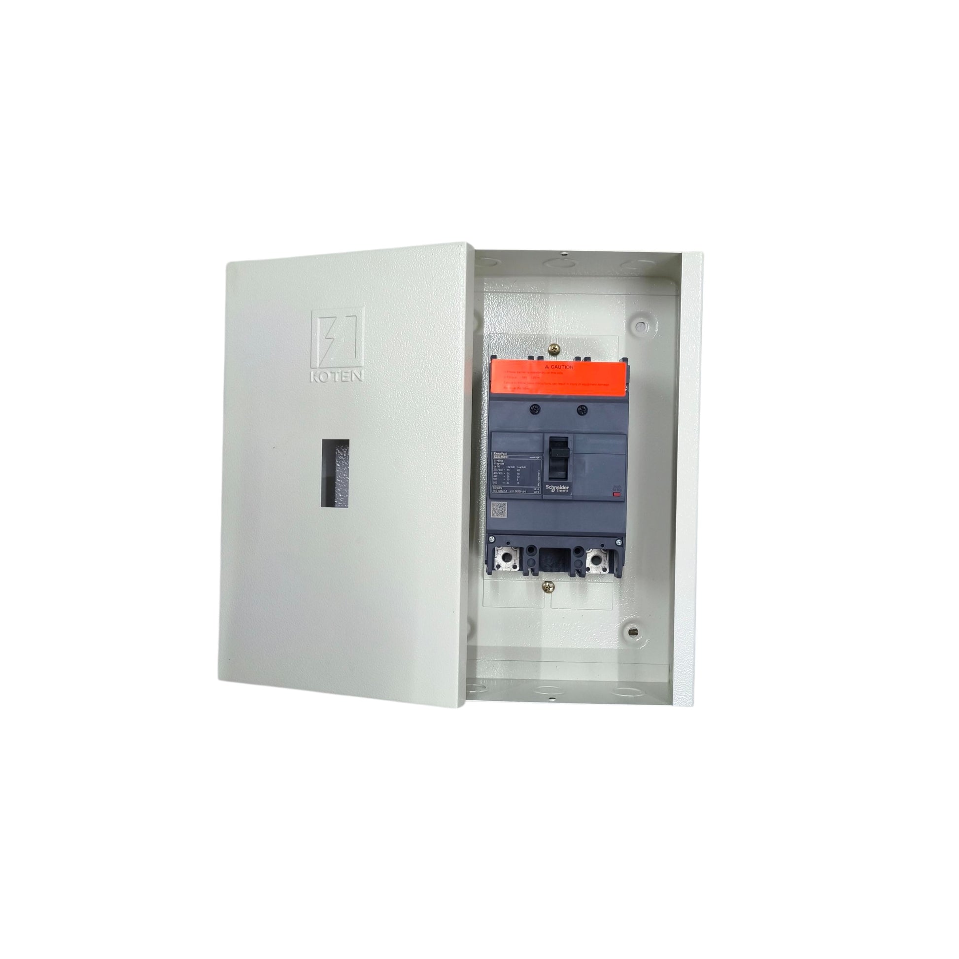 Schneider & Koten 250A MCCB industrial circuit breaker 35KAIC 220V installed in a gray enclosure