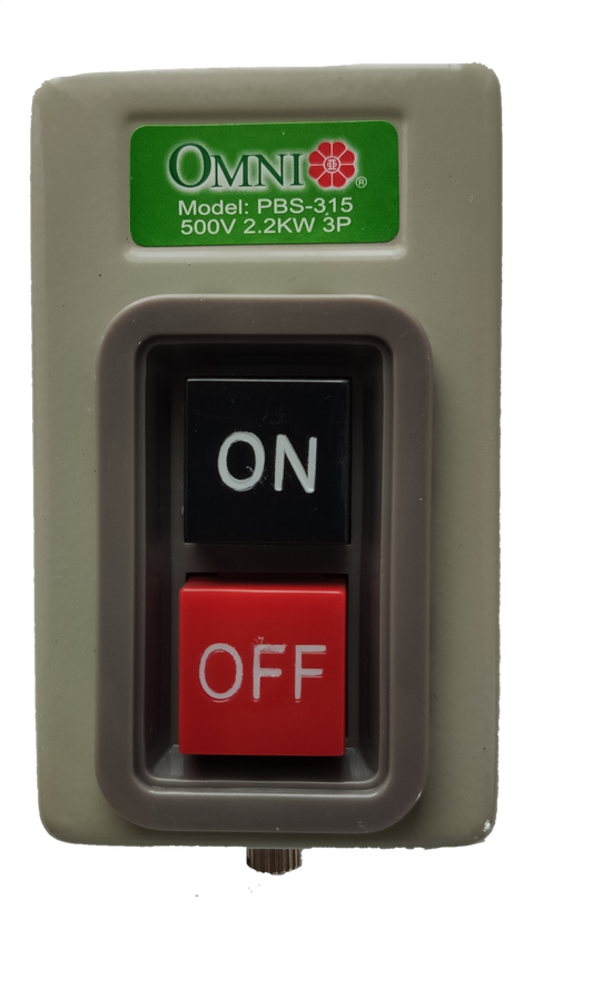 Omni 250V ON OFF push button 15A 250V 3 Pole switch in a compact design for easy installation
