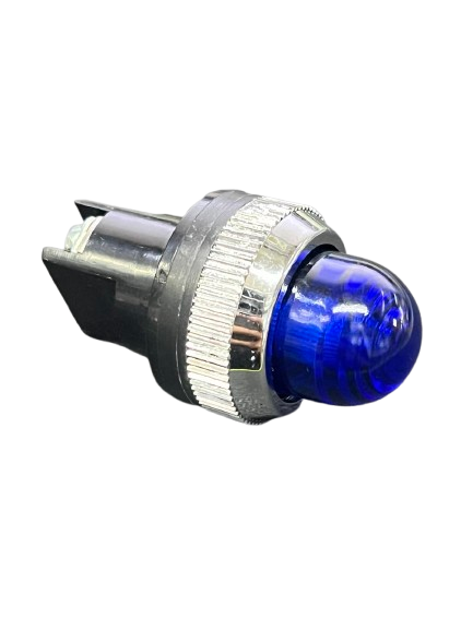 Auspicious 25mm blue neon pilot lamp 220V with a chrome finish for work safety applications