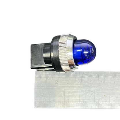 Auspicious 25mm blue neon pilot lamp 220V with a metallic base and clear lens for visibility in work environments
