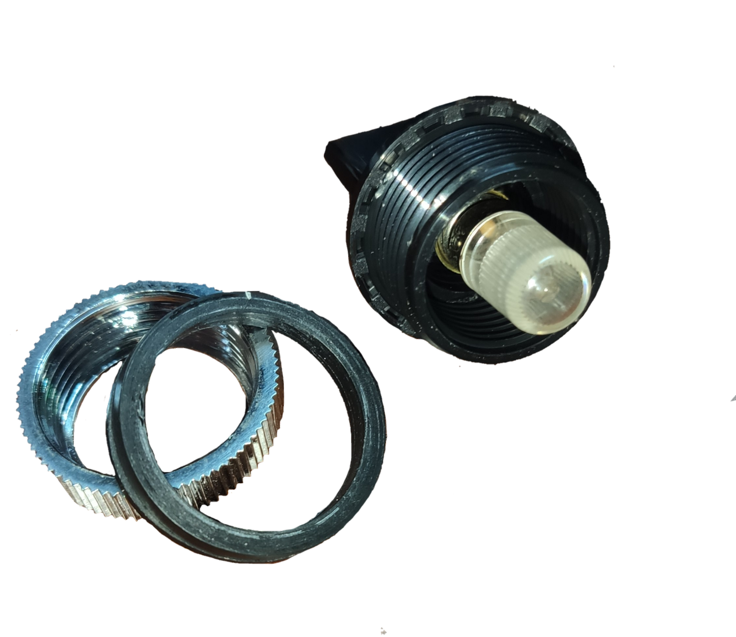 Auspicious 25mm neon pilot lamp 220V with metal mounting rings for work and safety lights