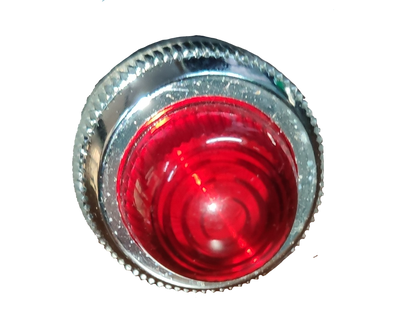 Auspicious 25mm neon pilot lamp 220V work and safety light with red lens and silver metal casing