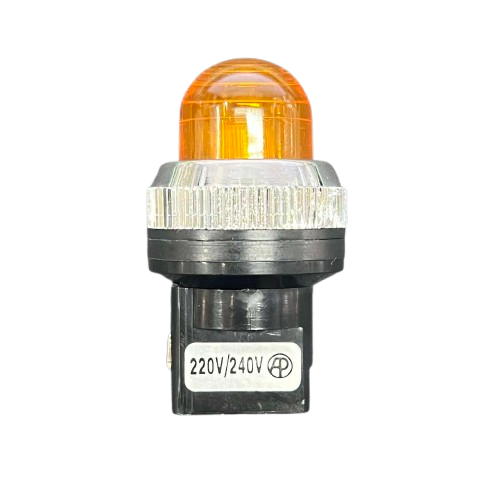 Auspicious 25mm neon pilot lamp 220V yellow with a bright amber lens for reliable visibility in work environments