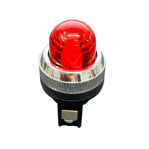 Auspicious 25mm red neon pilot lamp 220V with a glossy red dome for visibility in work and safety applications