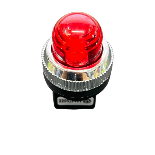Auspicious 25mm red neon pilot lamp 220V with a bright red lens for effective visibility in work environments
