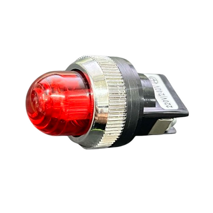 Auspicious 25mm red neon pilot lamp 220V with chrome bezel for work and safety lighting