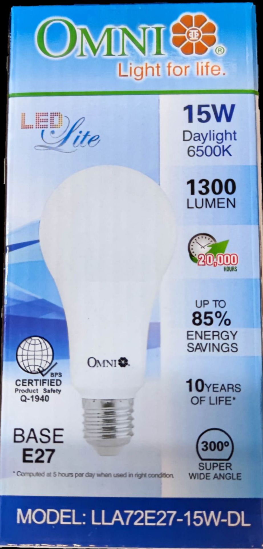 Omni 15W LED Bulb E27 220V A72