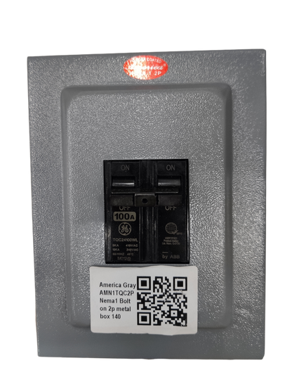 GE  Circuit Breakers with Metal Enclosure 2 Pole Single Phase TQC, Circuit Breaker with Enclosure 2Pole Single Phase Bolt on