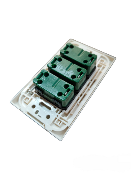 Omni 3 Gang 3 Way Switch with Plate 16A 250V WWP-113+(WWS-223x3)