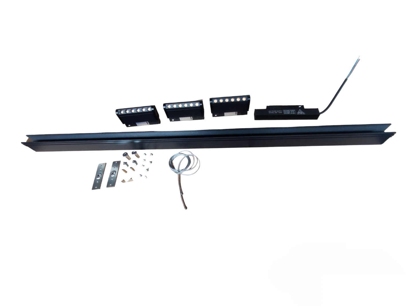 Magnetic Track Light 1 Meter 50mm with 3Pcs Rotary Grille Track Light Daylight 6500K 220V ( ILLUMIQ TERRA)