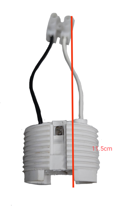 2A 220V PLC lamp holder with white and black wires for lighting installations