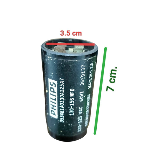 Motor Starting Capacitor 130-156 uf/MFD Available in Different Brand with DIfferent Voltage, (220-250VAC and 110-125VAC)