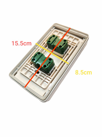 Omni Weatherproof 2 Gang Flat Pin Outlet 15A 250V WPP-602+WWP-112S+(WWR-200x2)