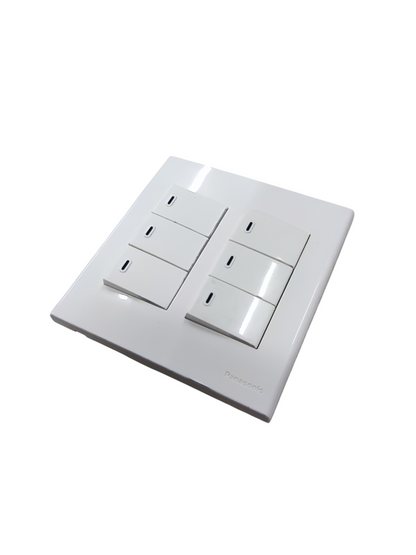 Panasonic 6 Gang 1 Way Switch 16A 220V Device Wide Series with Utility Box WEG6806+(6XWEG5001K-5)+Utility Box