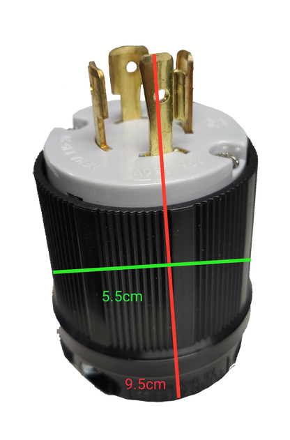 Grippes 20A Twist Lock Outlet with Plate and Plug Type 3P+E (4P) 250V (NEMA L15) WJ6421B and 9221 and BL1520P