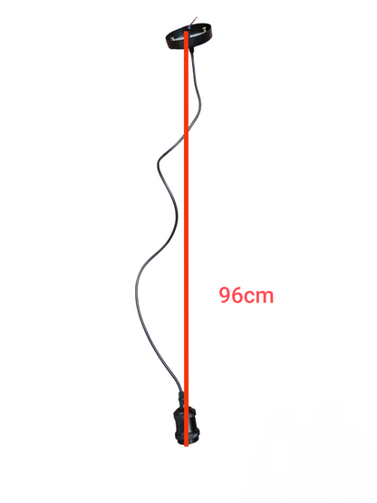 Hanging Socket E27 10A 250V Metal Enclosure Porcelain Socket 96cm AWG 22/2 0.30mm Pendant Light Socket