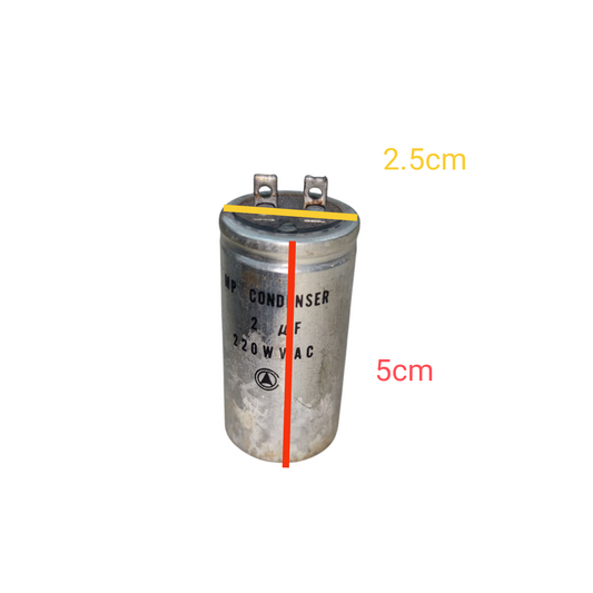 MP 2uF 250V motor running capacitor with metal casing for electrical applications