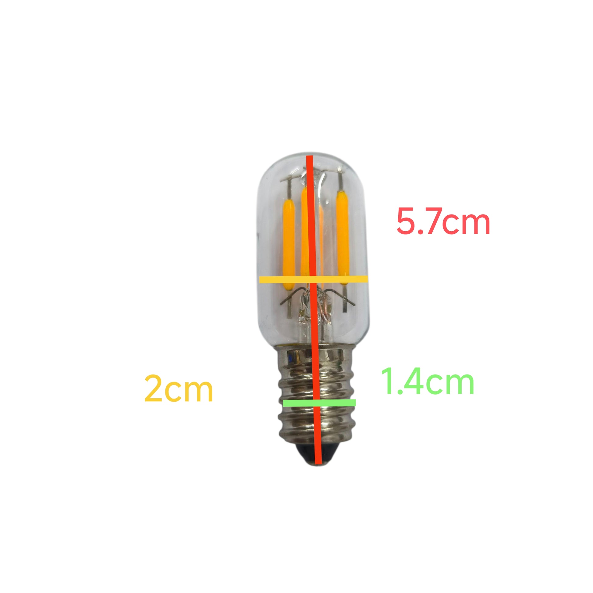 Denko 2W LED refrigerator bulb E14 with a clear glass design and energy-efficient luminosity