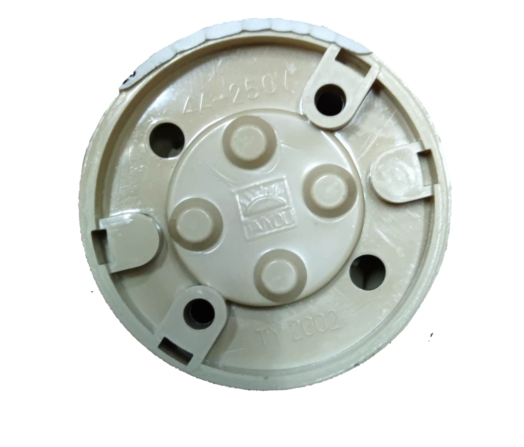 Taiyou 2x2 E27 Socket PVC 4A 220V lighting installation accessory with round white plastic base