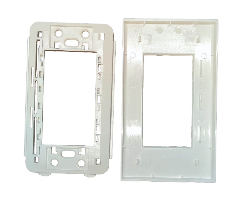 Royu 3 Gang Plate Wide Series in white, designed for mounting power switches and sockets.