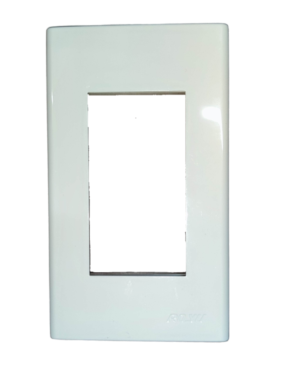 Royu 3 Gang Plate Wide Series in sleek white design for seamless wall installations