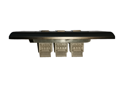 Royu 3 gang telephone outlet Dark Gray With Plate featuring three connection ports for easy installation