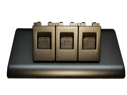 3 gang telephone outlet Dark Gray With Plate featuring sleek design and durable construction for reliable connectivity