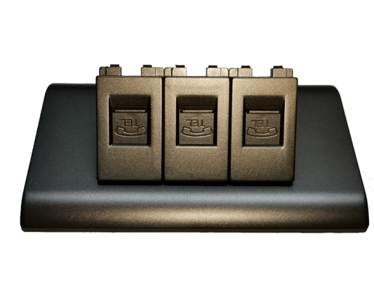 3 gang telephone outlet Dark Gray With Plate featuring sleek design and durable construction for reliable connectivity