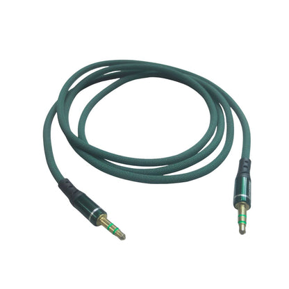 3.5mm to 3.5mm AUX Cable Durable Cloth Braided, Hi-Fi Audio Green 1.2 Meter
