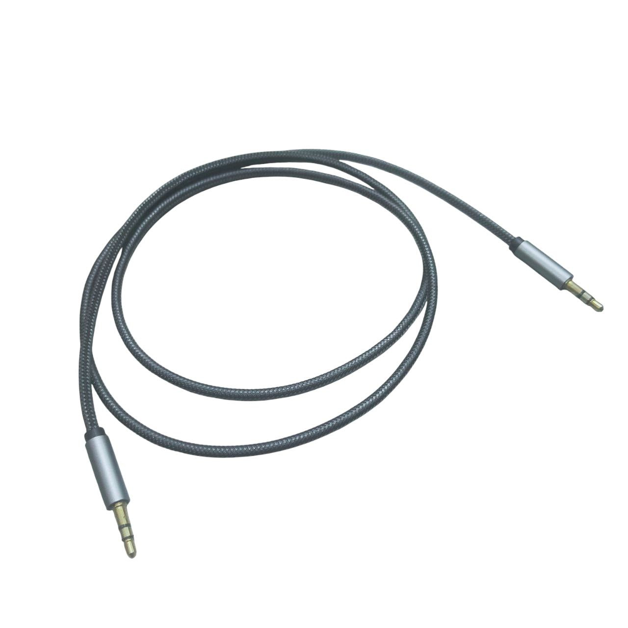 3.5mm to 3.5mm Braided AUX Cable Durable Hi-Fi Audio Black 1 Meter