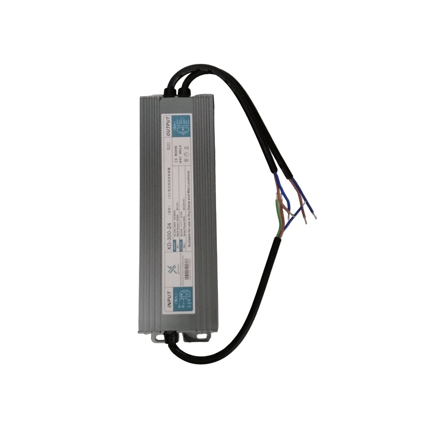 300W LED Weatherproof LED Power Supply Input AC 100-240V Output DC24V 12.5A IP67  Electx  I