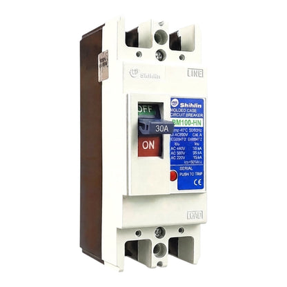 Shihlin 30A 2P Molded Case Circuit Breaker 25 KAIC 220V MCCB BM100HN2P30A