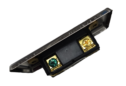 30A Twist Lock Outlet with Stainless Plate 4P showing brass terminal screws and mounting holes